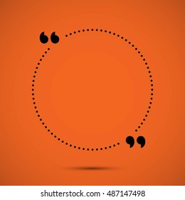 Quote box on orange background. Vector art.