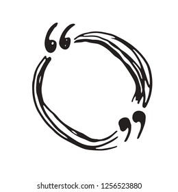Quote box or quotation frame hand drawn sketch doodle vector illustration, isolated on white background .