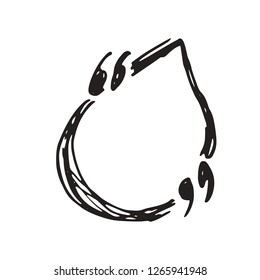 Quote box or quotation frame hand drawn sketch doodle vector illustration, isolated on white background .