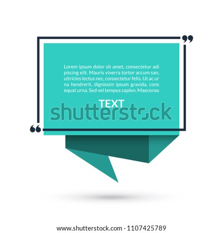 Quote box, speech bubble, citation empty frame isolated on white background. Vector illustration