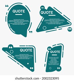 Quote box and speech bubble colorful templates set