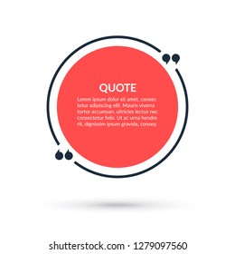 Quote box, speech bubble, text in brackets, citation template isolated on white background. Vector illustration.