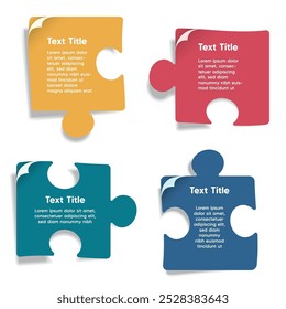 Quote box template with Puzzle design. Comma, Note, message and comment.