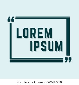 Quote box template. Quote square. Quotes bubble. Text speech bubble. Vector illustration