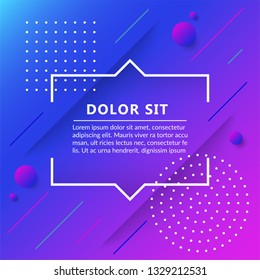 Quote box, text in brackets isolated on trendy geometric background. Vector illustration.