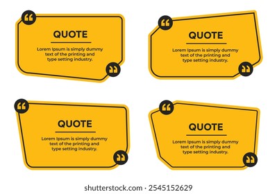 Quote Box text frame with quote marks simple flat vector illustration