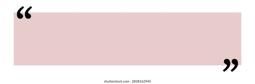 Quote box title isolated. Beige rectangle speech quotation mark frame. Text talk info message box border. Dialog mark speech quotes icon. Vector png illustration