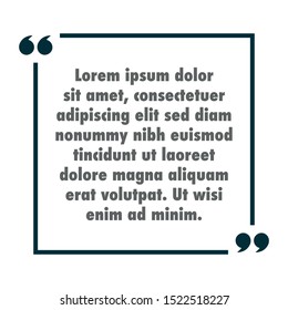 Quote Box Vector Template with Big Bold Quotation Marks (Live Stroke Path)
