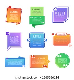 Quote boxes. Paragraph marks comments shapes vector design template. Illustration of comment quote, note paragraph in box