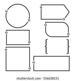 Quote bubble blank templates. Empty business card, paper sheet, information, text. Print design Vector set