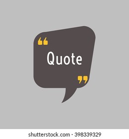 Quote bubble. Empty quote template for your design. Quote comment template on grey background. 