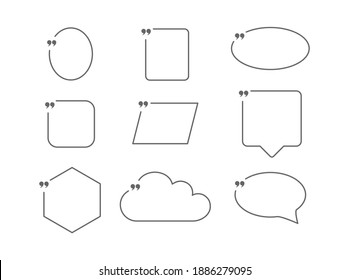 quote bubble frame icon set