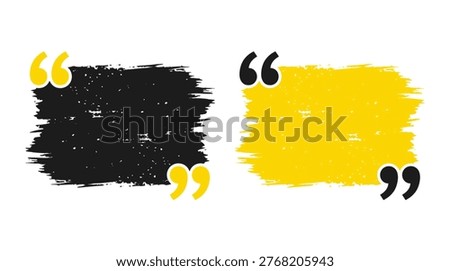 Quote bubble frames collection for textual communication, presented in flat grunge styles, dialogue, feedback, statement, citation, and emphasis.