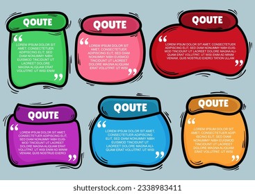 Quote Bubble Hand Drawn Template with Doodle Style