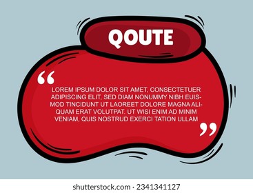 Quote Bubble Hand Drawn Template with Doodle Style