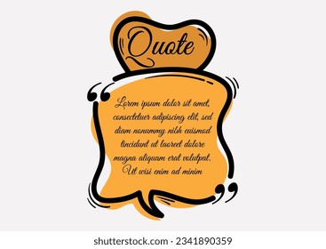 Quote Bubble Hand Drawn Template with Doodle Style