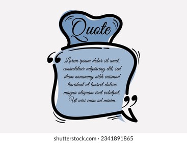 Quote Bubble Hand Drawn Template with Doodle Style