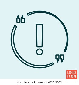 Quote bubble Icon logo line flat design. Vector illustration.