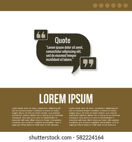 Quote bubble with place for your text. Empty quote template for your design on white background. Vector.