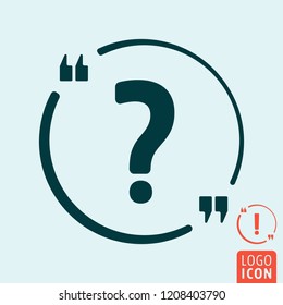 Quote bubble with question and exclamation sign. Vector illustration.