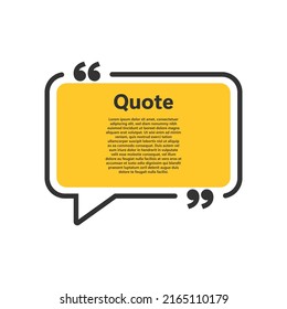 Quote bubbles in flat style. Dialog banner vector illustration on isolated background. Quotation message sign business concept.