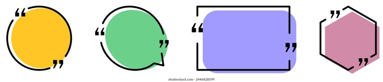 Quote bubbles set. Can use for comment, title, citation, chat, blog, note, mark and info ilustration