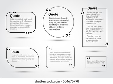 Quote Bubbles Template. Circle And Rectangle Quotes For Business Brochure, Web, Information Text, Magazine Articles