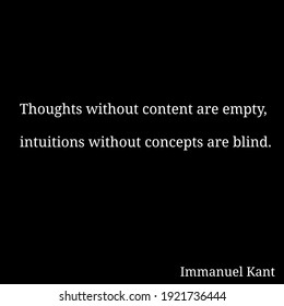 Quote by immanuel kant illustration outline font isolated black vector for background