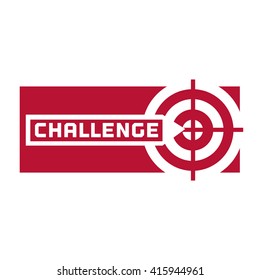 Quote Challenge. Business Challenge logo Concept. Motivational Poster to achieve the task. Plan fulfillment sign element.Success in Competition symbol. Challenge target sign icon. Vector illustration.