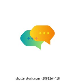 Quote Chat Logo Design Template with the concept of gradient color elements