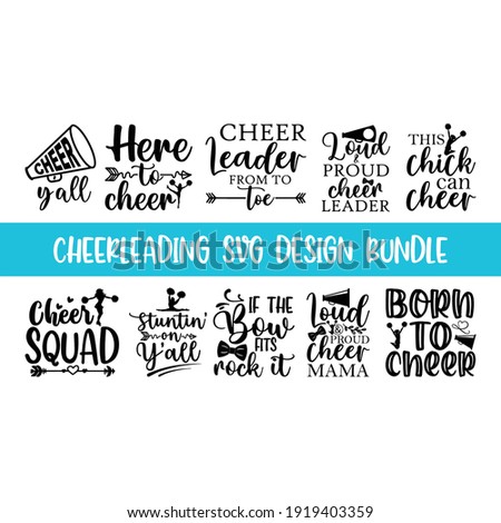 Quote Cheerleading typography set, lettering style cheerleading promotion quotes, Graphic design lifestyle lettering, and Sketch mug inspiration vector type simple sticker lettering set Zdjęcia stock © 