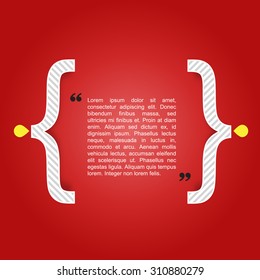 Quote citation creative Typographical Template, vector design. Light red color version. For your commercial project or personal use.