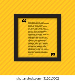 Quote citation Typographical Poster slide Template. Light yellow color version. For your commercial project or personal use.