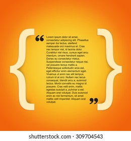 Quote citation Typographical Poster Template, vector design. Light yellow color version. For your commercial project or personal use.