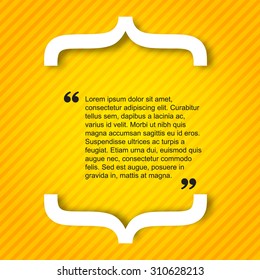 Quote citation Typographical Poster Template. Light yellow color version. 
