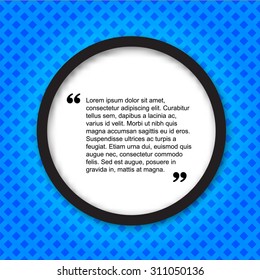 Quote citation Typographical Poster Template. Black and blue color version. For your commercial project or personal use.