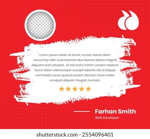 Quote, Client review and customer feedback presentation social media post template with stroke brush effect