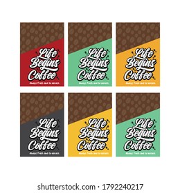Cita tipografía de taza de café. Cita de estilo caligráfico. Motivación de promoción de compras. Grabado de estilo de vida de diseño gráfico. logotipo vectorial. café de diseño vectorial
