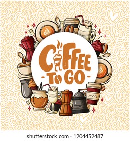 Quote coffee cup typography.Quote coffee cup typography. Calligraphy style quote. Shop promotion motivation. Graphic design lifestyle lettering. Sketch hot drink mug inspiration vector. Coffee break