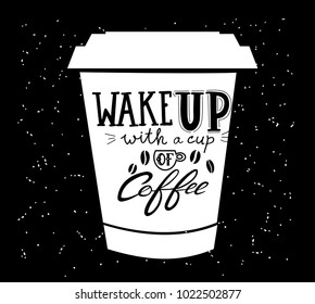 Quote coffee typography set. Calligraphy style Coffee shop promotion motivation. Graphic design lifestyle lettering. Vector isolated typography design.