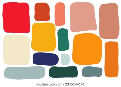 Cita la colección de manchas en blanco de marcos de color de la plantilla. Juego de afiches minimalistas dibujados a mano. Cuadro de texto aislado. Burbujas de voz vacías. Ilustración vectorial de material aislada en fondo blanco.