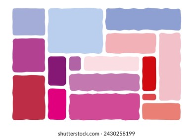 Quote color frames blank template collection. Hand drawn minimalist quote poster set. Isolated text box. Empty speech bubbles. Stock vector illustration on white background.