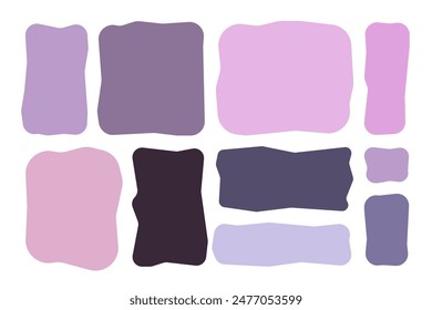 Quote color frames blank template collection. Hand drawn minimalist quote poster set. Isolated text box. Empty speech bubbles. Stock vector illustration isolated on white background.