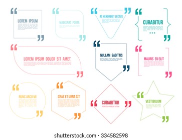 Quote color template. Vector illustration. information, text. Print design. Quote form. Template vector collection.