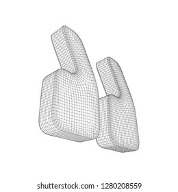 Quote comma sign abstract model line and composition digitally drawn. Wireframe low poly mesh vector illustration