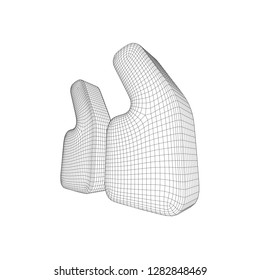 Quote comma sign abstract model line and composition digitally drawn. Wireframe low poly mesh vector illustration