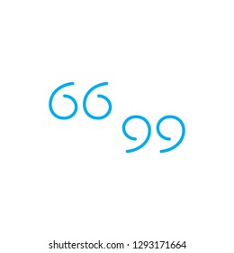 Quote commas icon vector illustration isolated on white background.