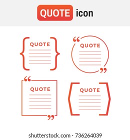 Quote comment template sign. Quote bubble vector
