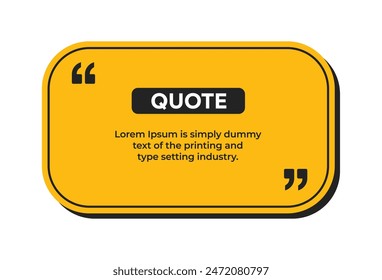 Quote or Comment text box with quote mark round frame template set