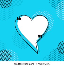 Quote communication bubble heart design, Message discussion conversation and chatting theme Vector illustration